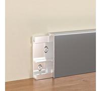 Coayuou Plinthes De Finition en Aluminium 125 Cm X 2 Pièces Plinthe Décorative pour Sol Et Mur, Baguette De Protection des Bords De Sol, Résistante pour Salon Et Bureau(Style 4,5cm)