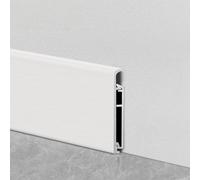Coayuou Plinthes en Alliage D'Aluminium Anodisé 125 Cm - Lot De 2, Protection Murale Durable avec Bande De Base pour Sol Stratifié, Installation Facile pour Maison Et Bureau(Style 7,4cm)