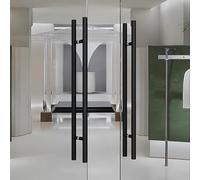 Coayuou Poignée De Porte D’Entrée en Acier Inoxydable, Lot De 2, Poignée Tubulaire Ronde, Longueurs 600/800/1000/1200/1500 Mm, pour Porte D’Entrée, Porte D’Accès(A-Black,800mm)