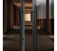 Coayuou Poignée De Porte D’Entrée en Acier Inoxydable, Lot De 2, Poignée Tubulaire Ronde, Longueurs 600/800/1000/1200/1500 Mm, pour Porte D’Entrée, Porte D’Accès(B-Black,1500mm)