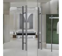 Coayuou Poignée De Porte D’Entrée en Acier Inoxydable, Lot De 2, Poignée Tubulaire Ronde, Longueurs 600/800/1000/1200/1500 Mm, pour Porte D’Entrée, Porte D’Accès(A-Gray,600mm)