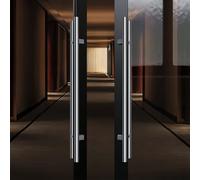Coayuou Poignée De Porte D’Entrée en Acier Inoxydable, Lot De 2, Poignée Tubulaire Ronde, Longueurs 600/800/1000/1200/1500 Mm, pour Porte D’Entrée, Porte D’Accès(B-Silver,1500mm)