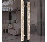 Coayuou Poignée De Porte D’Entrée en Alliage D’Aluminium, Lot De 2, Ensemble Poignée Et Bouton De Porte, pour Porte Intérieure Et Extérieure, Longueur 600/800/1000/1200/1500 Mm(Gold,1500mm)