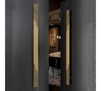 Coayuou Poignée De Porte D’Entrée en Alliage D’Aluminium, Lot De 2 Poignées De Tirage pour Porte Extérieure, Longueur 60/80/100/120/150 Cm pour Portes Résidentielles(Yellow Bronze,1000mm)
