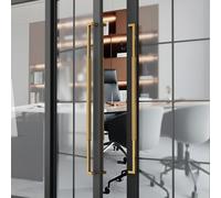 Coayuou Poignée De Porte D'entrée, Barre en Acier Inoxydable Brossé, Longueur 600/800/1000/1200/1500 Mm, 1 Paire, Design Élégant, Adaptée pour Extérieur(B-Gold,600mm)