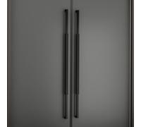 Coayuou Poignée De Porte D'entrée, Barre en Acier Inoxydable Brossé, Longueur 600/800/1000/1200/1500 Mm, 1 Paire, Design Élégant, Adaptée pour Extérieur(A-Black,600mm)