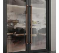 Coayuou Poignée De Porte D'entrée, Barre en Acier Inoxydable Brossé, Longueur 600/800/1000/1200/1500 Mm, 1 Paire, Design Élégant, Adaptée pour Extérieur(B-Rose Gold,600mm)