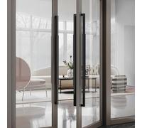 Coayuou Poignée De Porte D'entrée, Barre en Acier Inoxydable Brossé, Longueur 600/800/1000/1200/1500 Mm, 1 Paire, Design Élégant, Adaptée pour Extérieur(B-Black,1000mm)