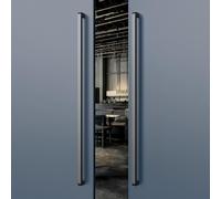 Coayuou Poignées en Acier Inoxydable, 1 Paire, Forme Carrée, pour Porte D’entrée Et Porte Intérieure, Moderne, Longueurs 625/825/1025/1225/1525 Mm(Gray,825MM)