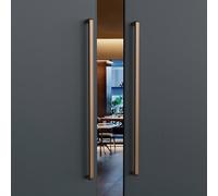 Coayuou Poignées en Acier Inoxydable, 1 Paire, Forme Carrée, pour Porte D’entrée Et Porte Intérieure, Moderne, Longueurs 625/825/1025/1225/1525 Mm(Rose Gold,1225MM)