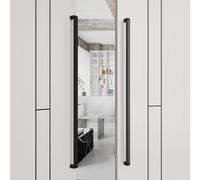 Coayuou Poignées en Acier Inoxydable, 1 Paire, Forme Carrée, pour Porte D’entrée Et Porte Intérieure, Moderne, Longueurs 625/825/1025/1225/1525 Mm(Black,825MM)