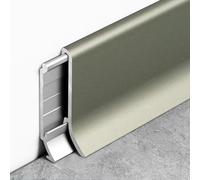 Coayuou Profil De Finition De Plinthe en Aluminium 125 Cm* 2 Barres De Sol Durables avec Base Assortie 1:1, Protection des Bords Muraux pour Sols Stratifiés, Protège-Mur Élégant(Champagne,4cm)