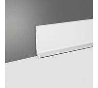 Coayuou Profil De Protection De Plinthe en Alliage D’Aluminium Anodisé - 125 Cm X4 - Moulure De Finition Murale Décorative Protection des Bords De Sol pour Parquet Stratifié(White,4cm)