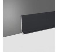 Coayuou Profil De Protection De Plinthe en Alliage D’Aluminium Anodisé - 125 Cm X4 - Moulure De Finition Murale Décorative Protection des Bords De Sol pour Parquet Stratifié(Black,10cm)