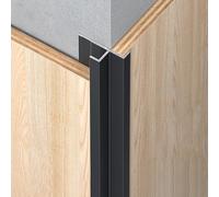 Coayuou Profilé D’Angle En Aluminium Pour Panneau Mural - Protection De Bord De Carrelage 5,5-18,5 Mm, Lot De 3 X 100 Cm, Durable Pour Coins De Salon Et Couloir(Black,7.5mm)