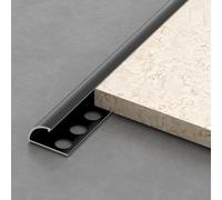 Coayuou Profilé De Finition Carrelage en Aluminium - Protecteur D’Angle Mural Anti-Collision pour Panneaux Muraux 10/12 Mm - Barre De Finition 100 Cm X2 pour Maison(Black,12mm)