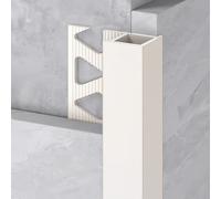 Coayuou Profilé De Finition De Carrelage En Aluminium Bordure Murale Carrée Pour Carrelage 8-12 Mm Protection D’Angle De Mur 90 Cm X 3 Pièces Idéale Pour Les Murs De Salon(Pearl White,12mm)