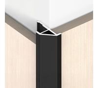 Coayuou Profilé De Finition en Alliage D’Aluminium pour Panneaux Muraux Et Carrelage 9-18 Mm - Baguette De Jonction/Chant De Finition 100 Cm (Lot De 3) - Bordure De Carrelage(Black,18mm)