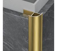 Coayuou Profilé De Finition En Aluminium Pour Panneaux Muraux Angle Arrondi Joint De Carrelage Universel 10/12 Mm Baguette De Bordure 100 Cm X 3 Pièces Pour Salle De Bain(Brushed Bronze,12mm)
