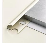 Coayuou Profilé De Finition en Aluminium pour Panneaux Muraux Et Carrelage, Angle Extérieur Arrondi, Embout De Finition 10/12 Mm, 100 Cm X 2 Pièces, pour Usage Domestique(Cocoa Custard,10mm)
