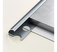 Coayuou Profilé De Finition en Aluminium pour Panneaux Muraux Et Carrelage, Angle Extérieur Arrondi, Embout De Finition 10/12 Mm, 100 Cm X 2 Pièces, pour Usage Domestique(Gentleman Grey,12mm)