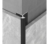 Coayuou Profilé De Finition pour Carrelage en Aluminium 100 Cm X 2 Pièces Baguette De Protection D’Angle Et De Bord pour Panneaux Muraux Et Carrelage 4-14 Mm(Black,Medium)