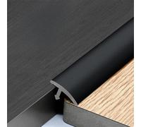 Coayuou Profilé De Transition De Sol en Aluminium 90 Cm* 3 PCS Barre De Seuil avec Rampe Et Réglage De Hauteur 0-6 Mm, Adapté Aux Portes Résidentielles Et Commerciales(Black,18mm)