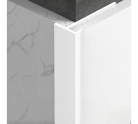 Coayuou Profilés De Finition Pour Carrelage En Aluminium 100 Cm*3, Baguette D’Angle Métal Pour Carrelage, Bordure De Protection Anti-Fissure Pour Épaisseur 3,2 Mm(White)