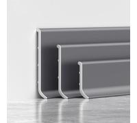 Coayuou Protection De Plinthes en Aluminium 125 Cm* 4 Pièces Profilé De Finition Et Protection De Bordure Murale Et De Sol Résistant pour Sols Stratifiés Et Parquet Bois(Gentleman's Gray,4cm)