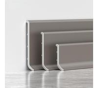 Coayuou Protection De Plinthes en Aluminium 125 Cm* 4 Pièces Profilé De Finition Et Protection De Bordure Murale Et De Sol Résistant pour Sols Stratifiés Et Parquet Bois(Midday Gray,4cm)