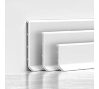 Coayuou Protection De Plinthes en Aluminium 125 Cm* 4 Pièces Profilé De Finition Et Protection De Bordure Murale Et De Sol Résistant pour Sols Stratifiés Et Parquet Bois(White,6cm)