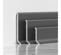 Coayuou Protection De Plinthes en Aluminium 125 Cm* 4 Pièces Profilé De Finition Et Protection De Bordure Murale Et De Sol Résistant pour Sols Stratifiés Et Parquet Bois(Dark Gray,8cm)