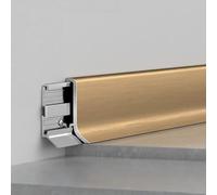 Coayuou Protège-plinthe en Alliage D’Aluminium Anodisé 2 Pièces* 125 Cm Profil De Finition Et De Protection pour Bas De Mur Et Plinthes Baguette De Protection des Bords De Sol(Vefa Gold,4cm)