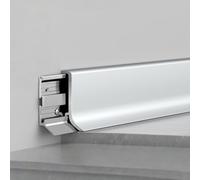 Coayuou Protège-plinthe en Alliage D’Aluminium Anodisé 2 Pièces* 125 Cm Profil De Finition Et De Protection pour Bas De Mur Et Plinthes Baguette De Protection des Bords De Sol(Silver,6cm)