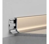 Coayuou Protège-plinthe en Alliage D’Aluminium Anodisé 2 Pièces* 125 Cm Profil De Finition Et De Protection pour Bas De Mur Et Plinthes Baguette De Protection des Bords De Sol(Titanium Gold,6cm)