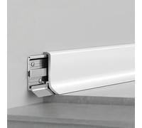 Coayuou Protège-plinthe en Alliage D’Aluminium Anodisé 2 Pièces* 125 Cm Profil De Finition Et De Protection pour Bas De Mur Et Plinthes Baguette De Protection des Bords De Sol(White,4cm)