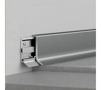 Coayuou Protège-plinthe en Alliage D’Aluminium Anodisé 2 Pièces* 125 Cm Profil De Finition Et De Protection pour Bas De Mur Et Plinthes Baguette De Protection des Bords De Sol(Gray,6cm)