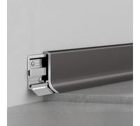Coayuou Protège-plinthe en Alliage D’Aluminium Anodisé 2 Pièces* 125 Cm Profil De Finition Et De Protection pour Bas De Mur Et Plinthes Baguette De Protection des Bords De Sol(Coffee,2.5cm)