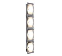 COB LED Applique murale Spot mural Lampe de chambre à coucher Lampe de salle à manger Lampe de cuisine, chrome aluminium verre satiné, 4x 350 lumens 3000 Kelvin, LxLxP en cm : 60x10x6,5