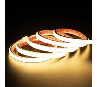 COB Ruban LED 5M Autocollant IP67 Etanche 220V 230V Puissant avec Prise | 5 Metre LED Bande , Waterproof Bandeau de LED , Blanc Chaud 3000K , 220 Volt Interieur Exterieur Stripe , Self adhesives