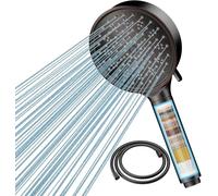 Cobbe Filtre Pommeau de douche Anti Calcaire avec 20 Étapes Filtre et avec Tuyau 1,5M, 6 Types de Jets Pommeau Économie Deau Haute Pression, D'huile dure Bronze
