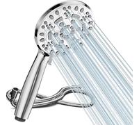 Cobbe Pommeau de Douche à Économie d’Eau avec 8 Modes de Pulvérisation, Pompe de Douche Haute Pression avec Tuyau, Adapté pour la Salle de Bain et l’Extérieur, Chromé