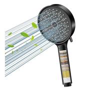 Cobbe Pommeau de Douche Anti Calcaire, Pommeau de Douche avec 20 Étapes Filtre, Pommeau Douche Haute Pression avec 6 Types de Jets, Économie Deau Pommeau Douche (Noire)