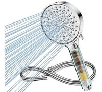 Cobbe Pommeau de douche avec filtre à eau dure et tuyau avec filtre à 20 étapes, 6 modes de jet de pulvérisation, pommeau de douche haute pression pour salle de bain Chrome