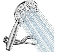 Cobbe Pommeau de douche avec tuyau, douche à main économe en eau avec 8 types de jet, douche à haute pression, grande douche à effet pluie avec augmentation de pression (chromé)