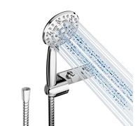 Cobbe Pommeau de douche et tuyau avec support, pommeau de douche haute pression avec 8 modes de pulvérisation, pommeau de douche puissant universel, économie d'eau pour faible pression d'eau, chrome