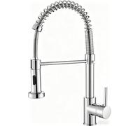 Cobbe Robinet mitigeur d'évier de cuisine, robinet de cuisine à ressort avec pulvérisateur extractible, 2 modes de pulvérisation, robinet de cuisine à levier unique à arc haut (chromé)