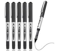 Cobee Rollerball Stylos à encre gel, 6 pièces 0,5 mm Stylos à bille roulante Encre noire Stylo à séchage rapide Encre liquide Stylos à pointe fine Stylos à écriture lisse Fournitures de bureau