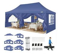 COBIZI Barnum Pliant 3x6m Tonnelle Pliante 3x6 Tonnelle de Jardin Exterieur Imperméable Professionnel Tente de Reception avec 6 Parois Latérales Tonnelle Tente UV 50+