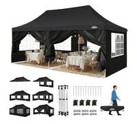 COBIZI Barnum Pliant 3x6m Tonnelle Pliante 3x6 Tonnelle de Jardin Exterieur Imperméable Professionnel Tente de Reception avec 6 Parois Latérales Tonnelle Tente UV 50+